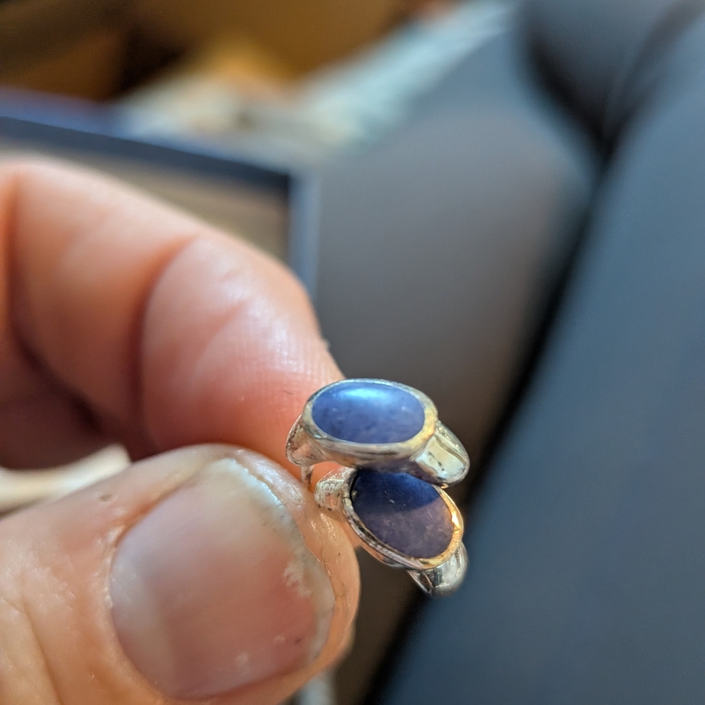 Silver and Blue Stone Earrings